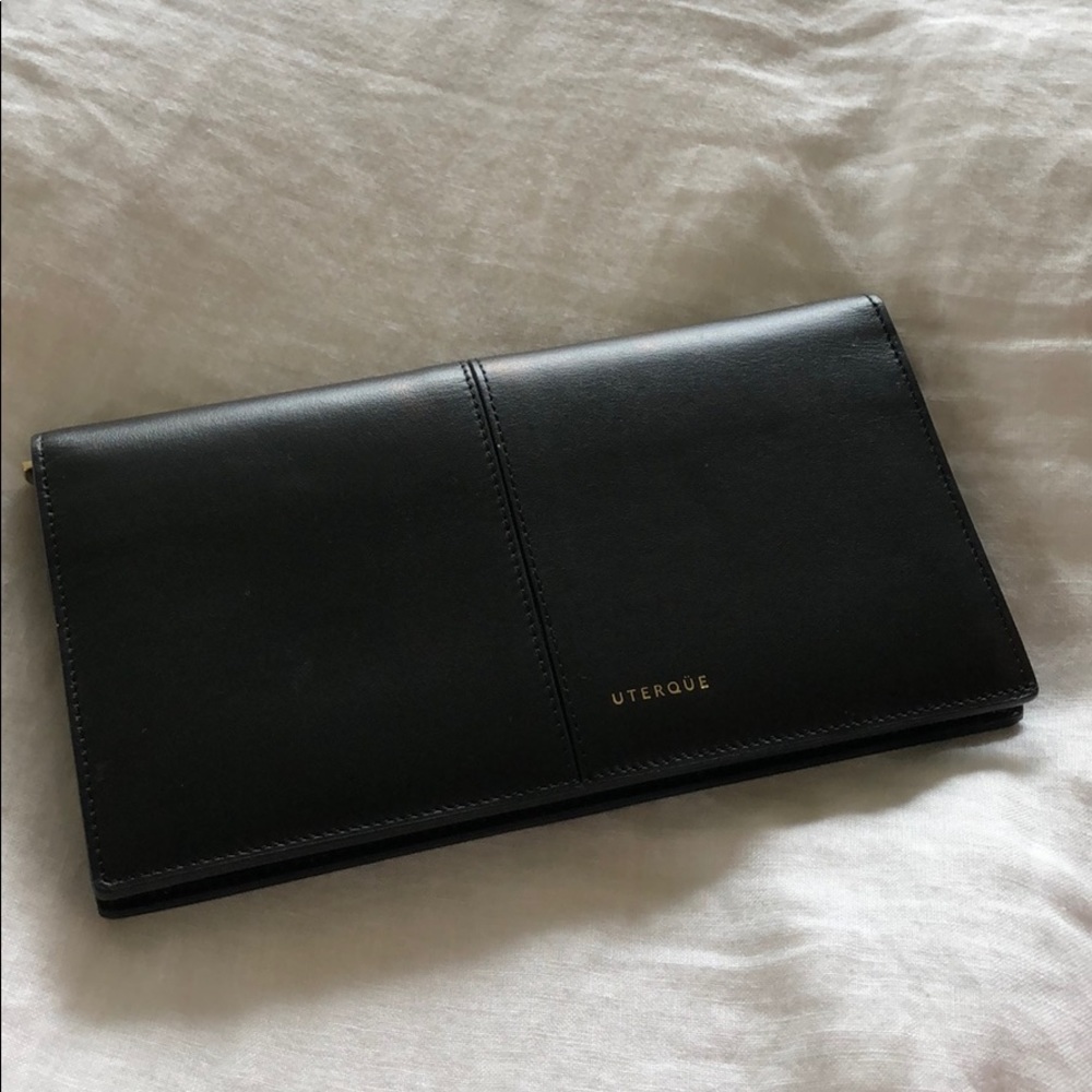 Uterque Large Black 100% Leather Wallet